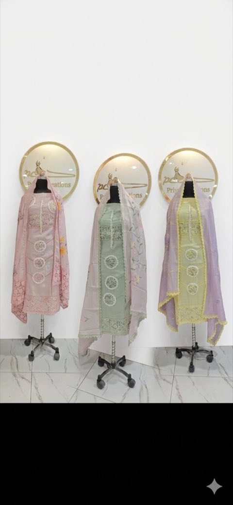 Baby Pink Chanderi Appliqué Suit