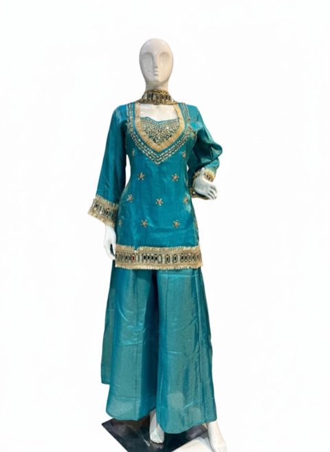 Shimmer Ferozi Sharara Suit
