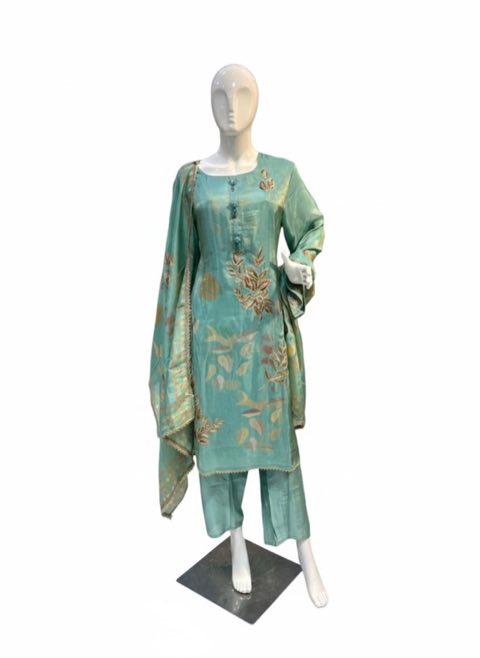 Shimmer Green Palazzo Suit